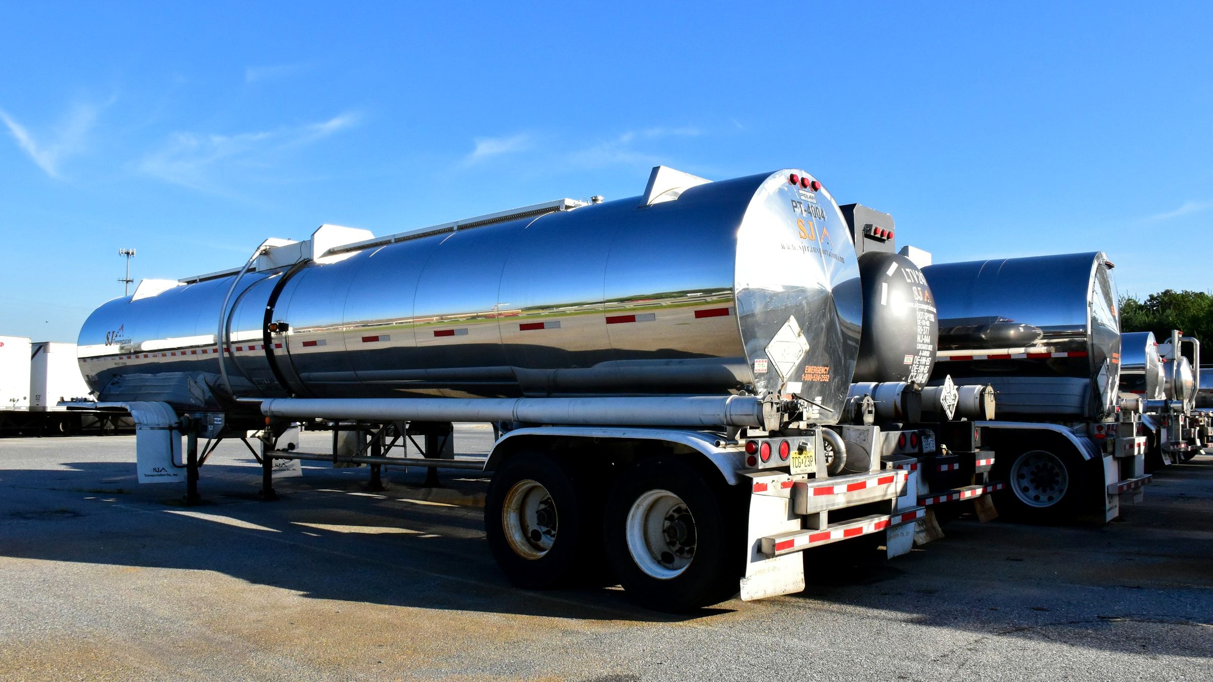 Road tanker fleet ready for bulk fuel delivery