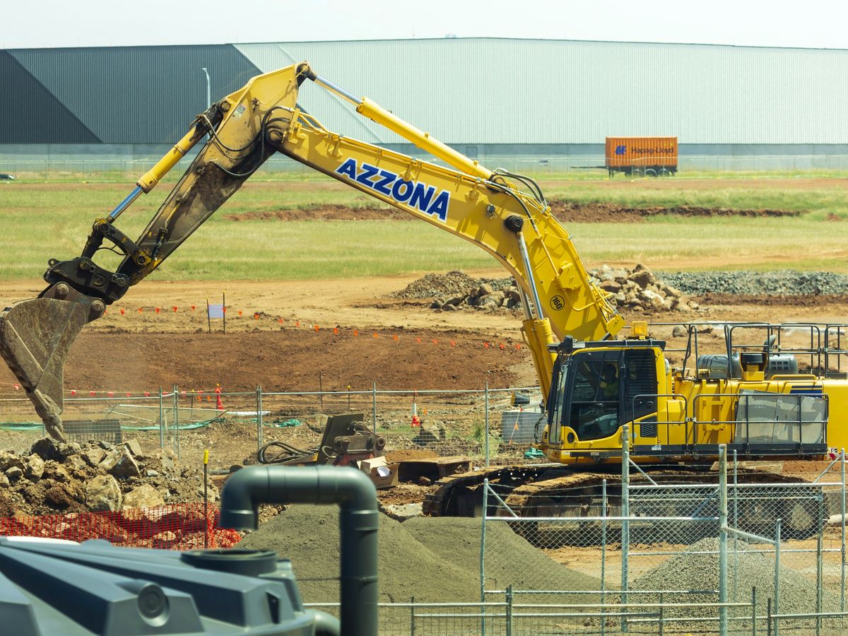 Excavator working on a construction site